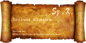 Szilvai Klaudia névjegykártya